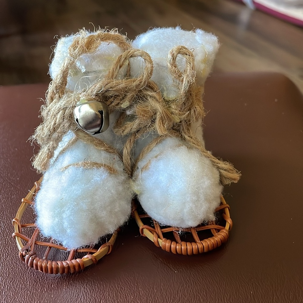 Holiday Lane Fleece Snowshoe Boots Ornament